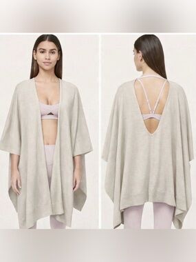 Lululemon Blanket Sweater | Oversized Open Front Cardigan | Cream Oatmeal | M/L